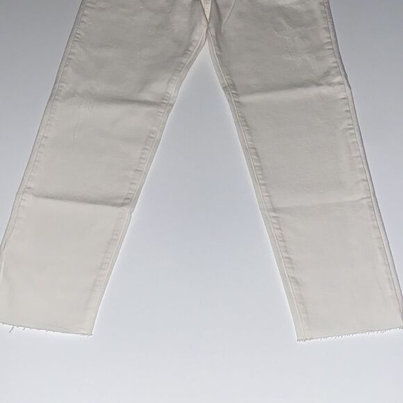 Anthropologie Pilcro Distressed Frayed Hem White Denim Jeans - Picture 11 of 16